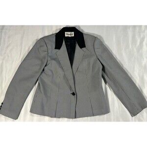 Vintage Sherbet Womens houndstooth Blazer black and white size 10